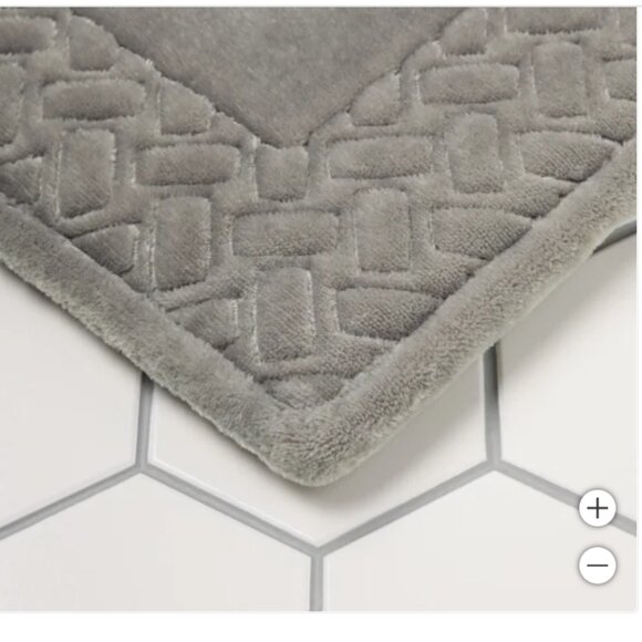 Paramount Ribbed Border Foam Bath Mat 24”x36” Gray - Picture 4 of 4